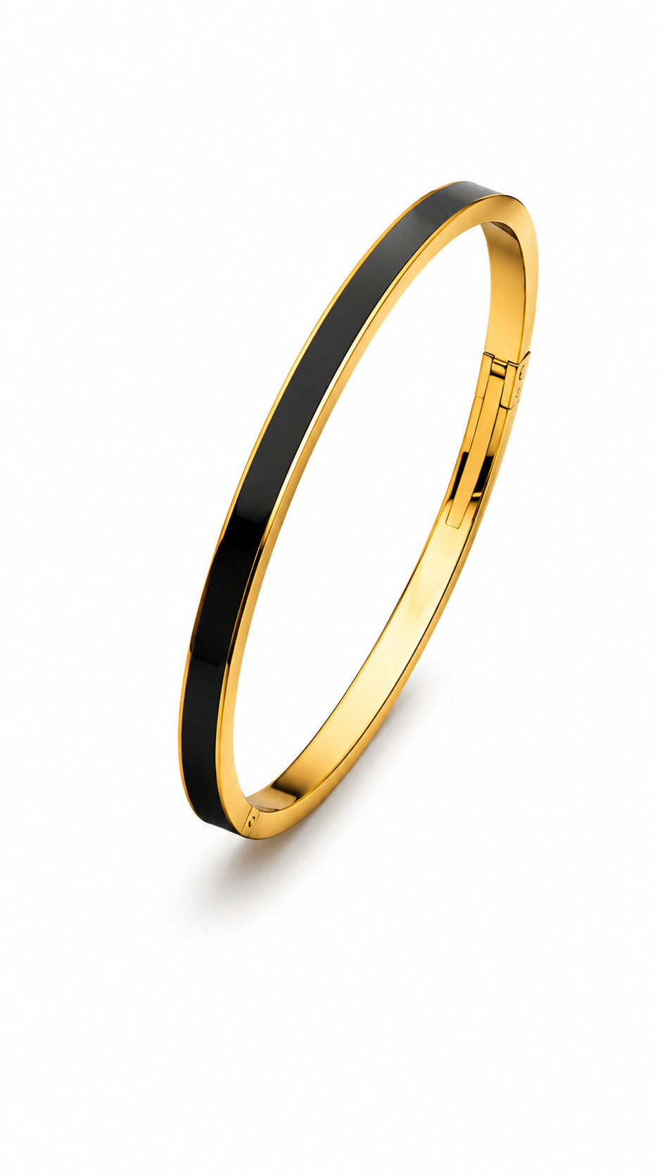 Black Enamel Gold Bangle
