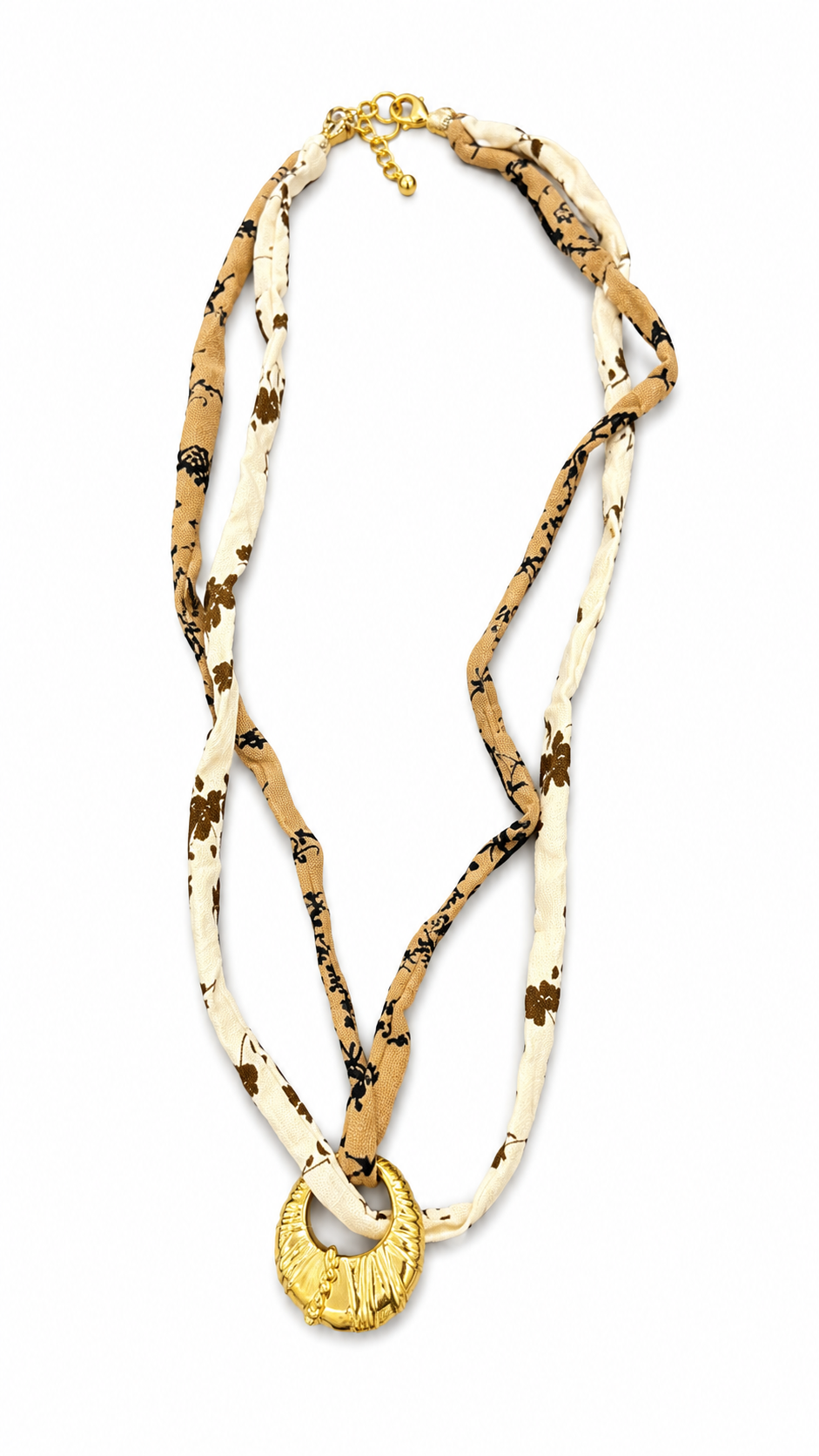 Earthy Fabric Pendant Necklace