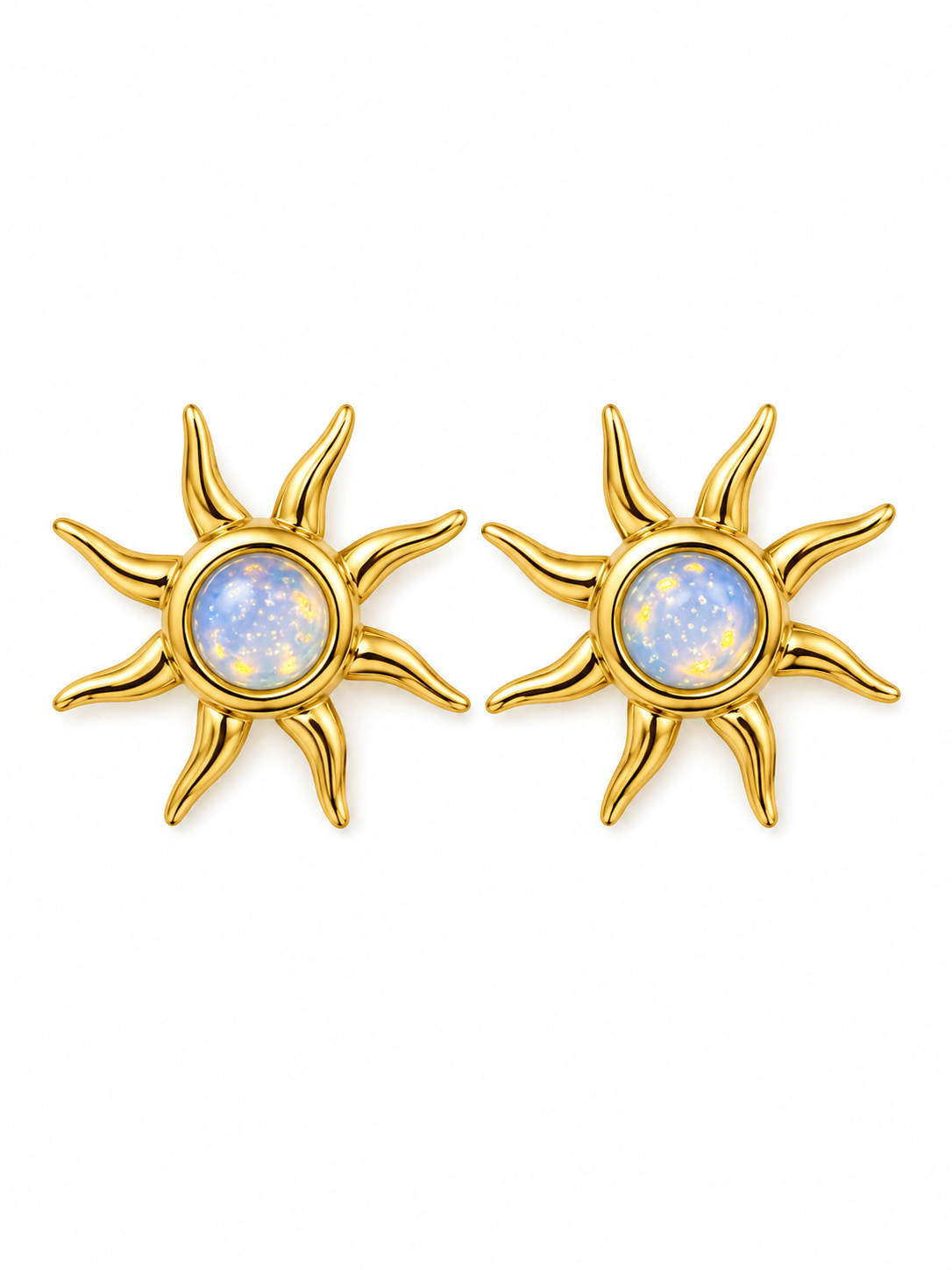 Opal Sun Stud Earring