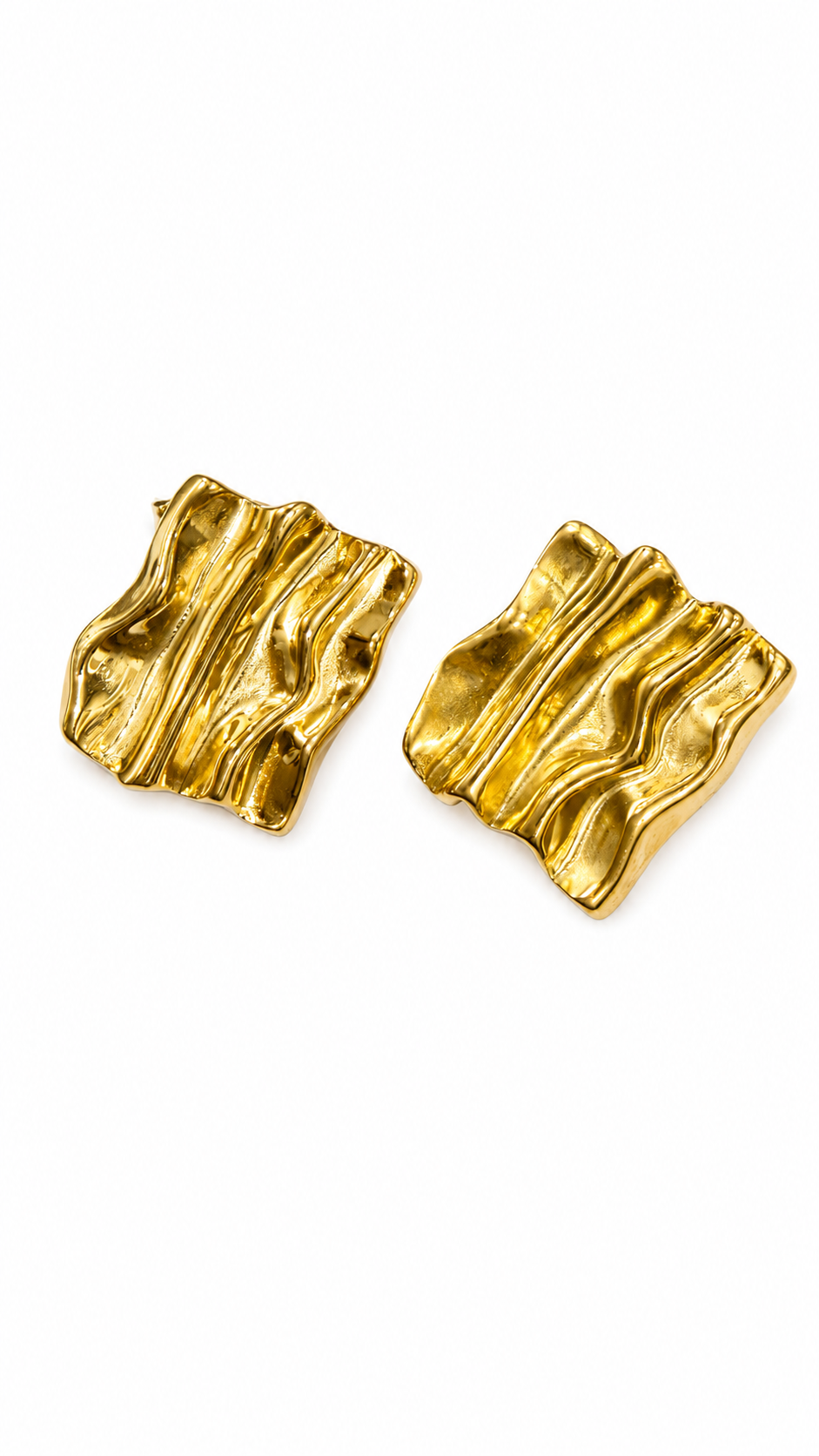 Textured Gold Statement Studs