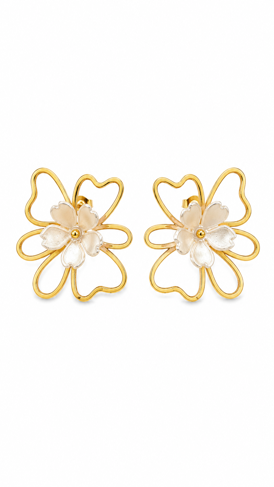 Bloom Outline Stud Earring
