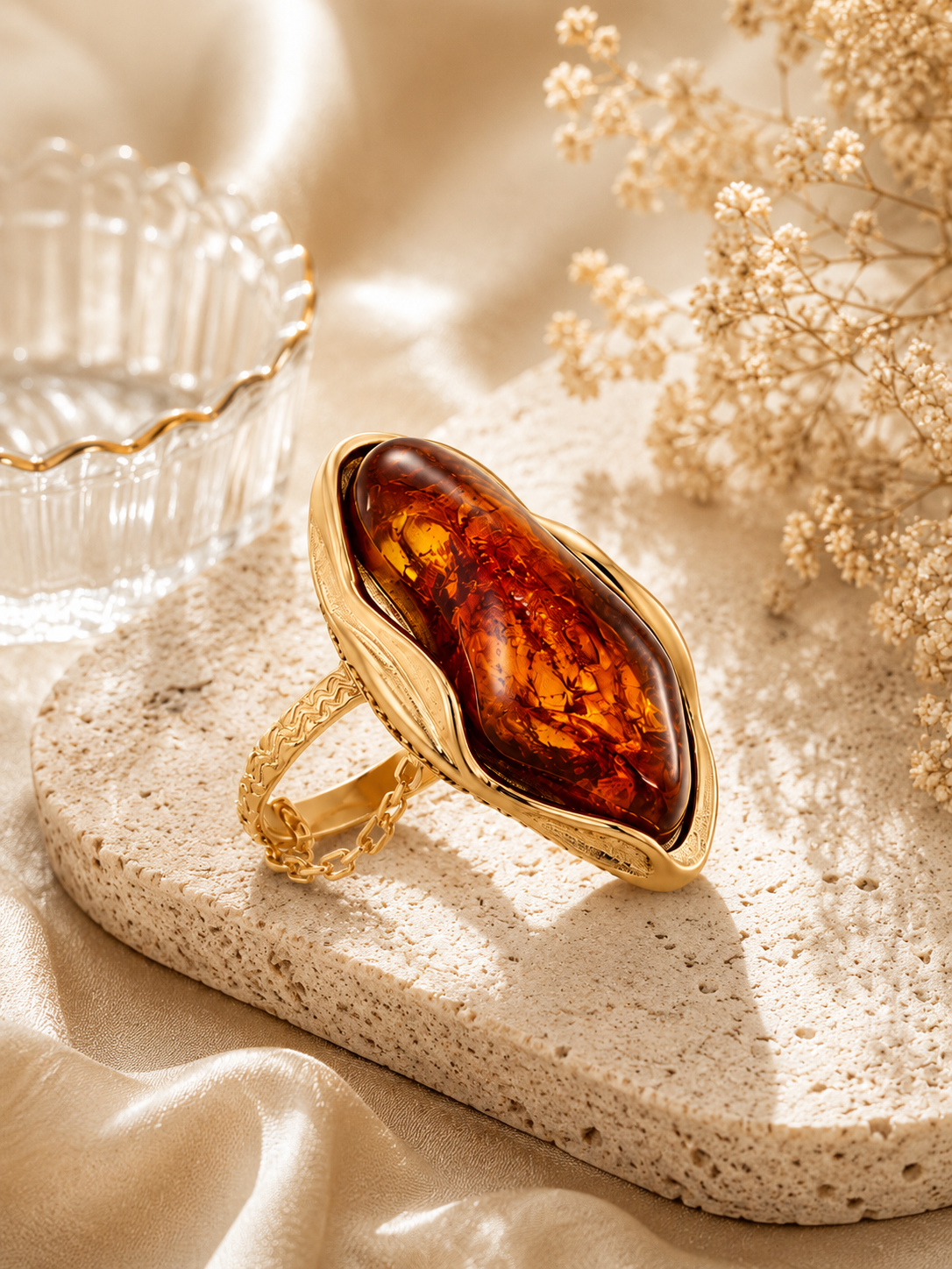 Amber Muse Statement Ring