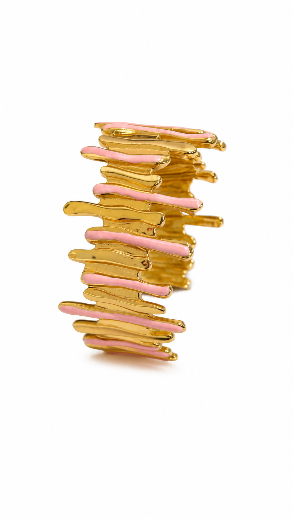 Blush Ripple Gold Cuff Bracelet