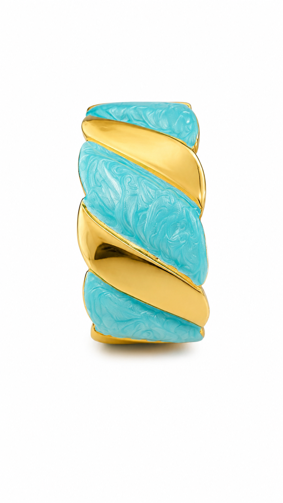 Aqua Swirl Gold Cuff Bracelet