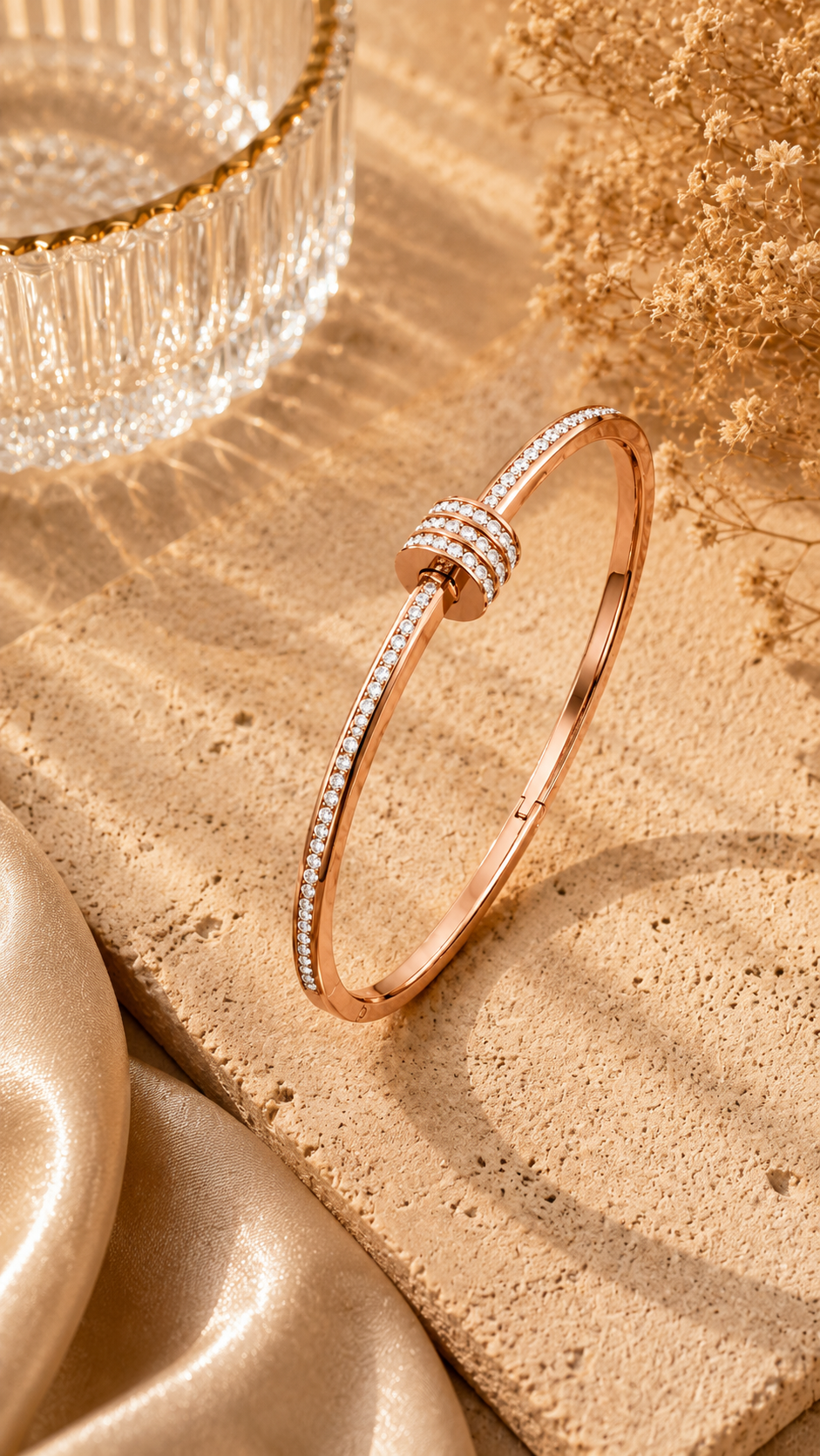 Rose Gold Crystal Knot Bracelet