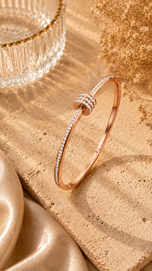 Rose Gold Crystal Knot Bracelet