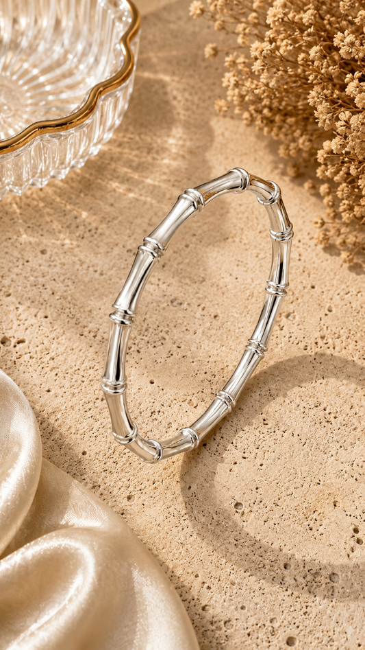Silver Bamboo Bracelet