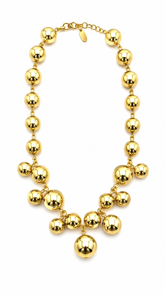 Golden Orb Statement Necklace