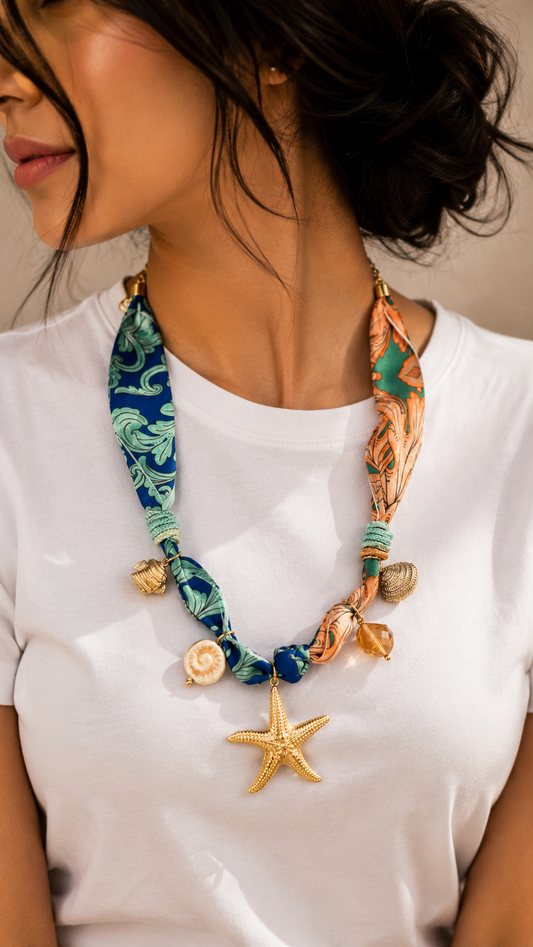 Coastal Scarf Charm Necklace