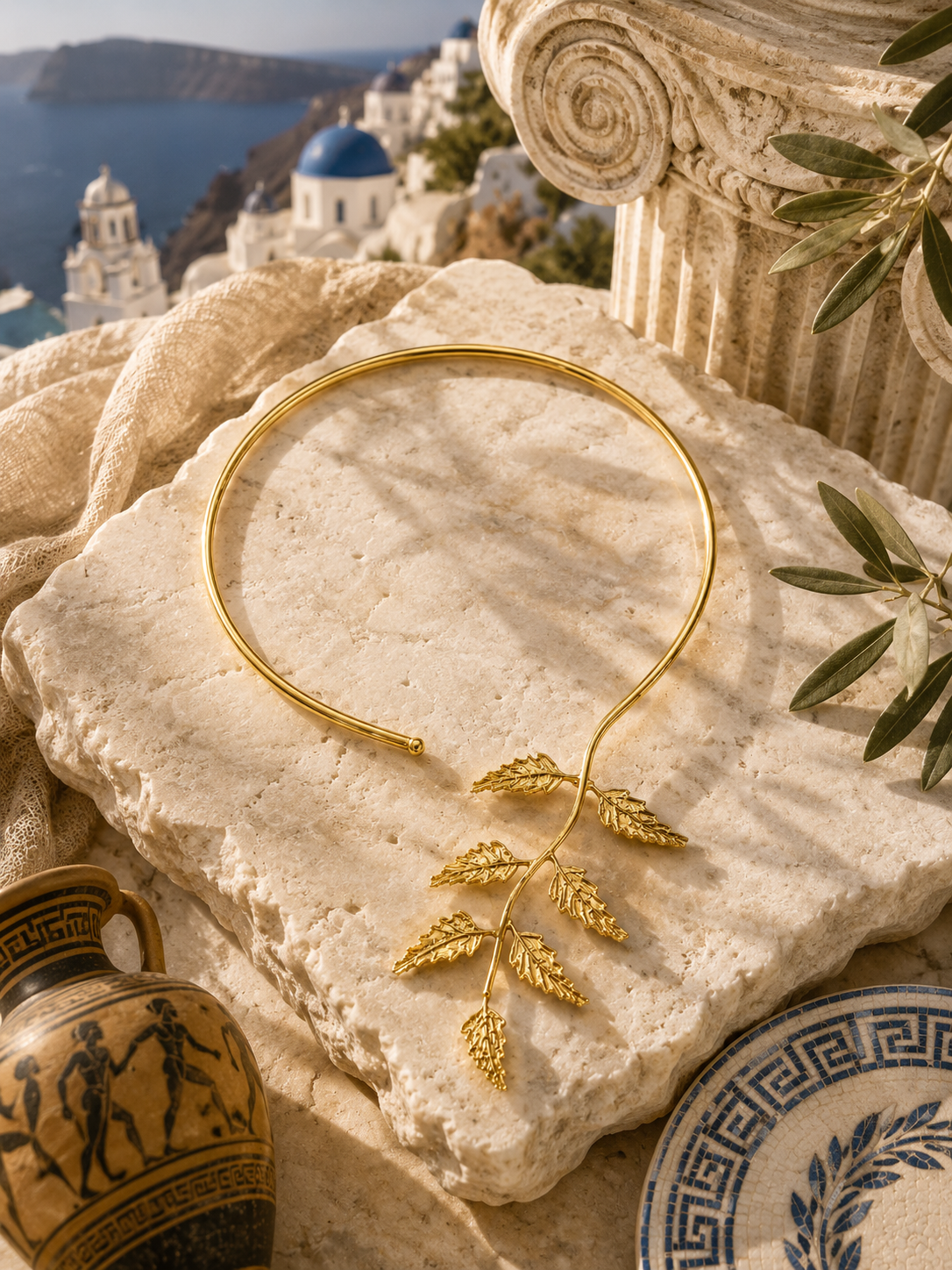 Golden Leaf Vine Collar