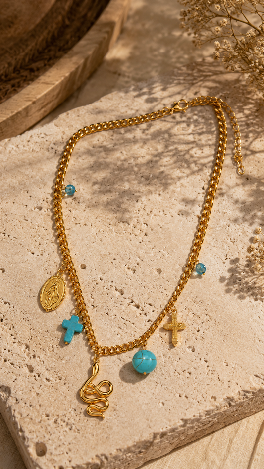 Turquoise Talisman Charm Necklace