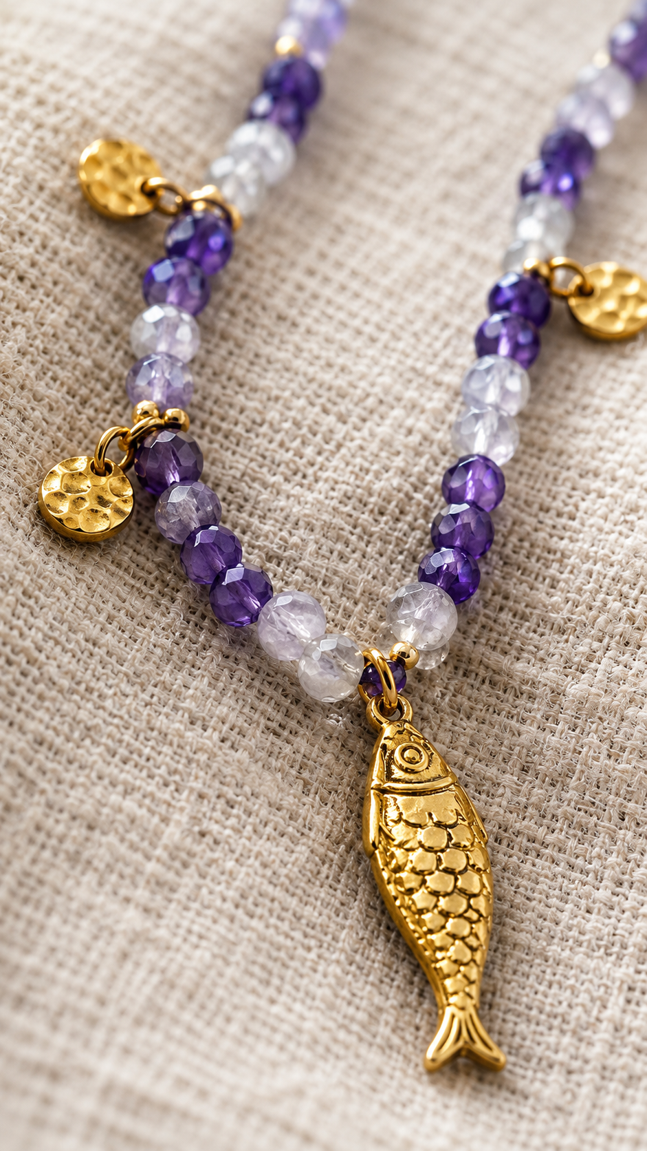 Pisces Charm Beaded Necklace
