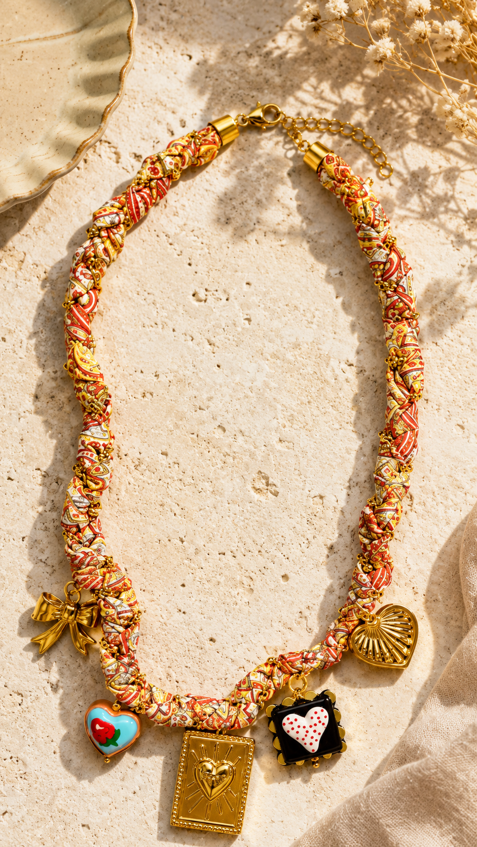Bohemian Heart Charm Necklace