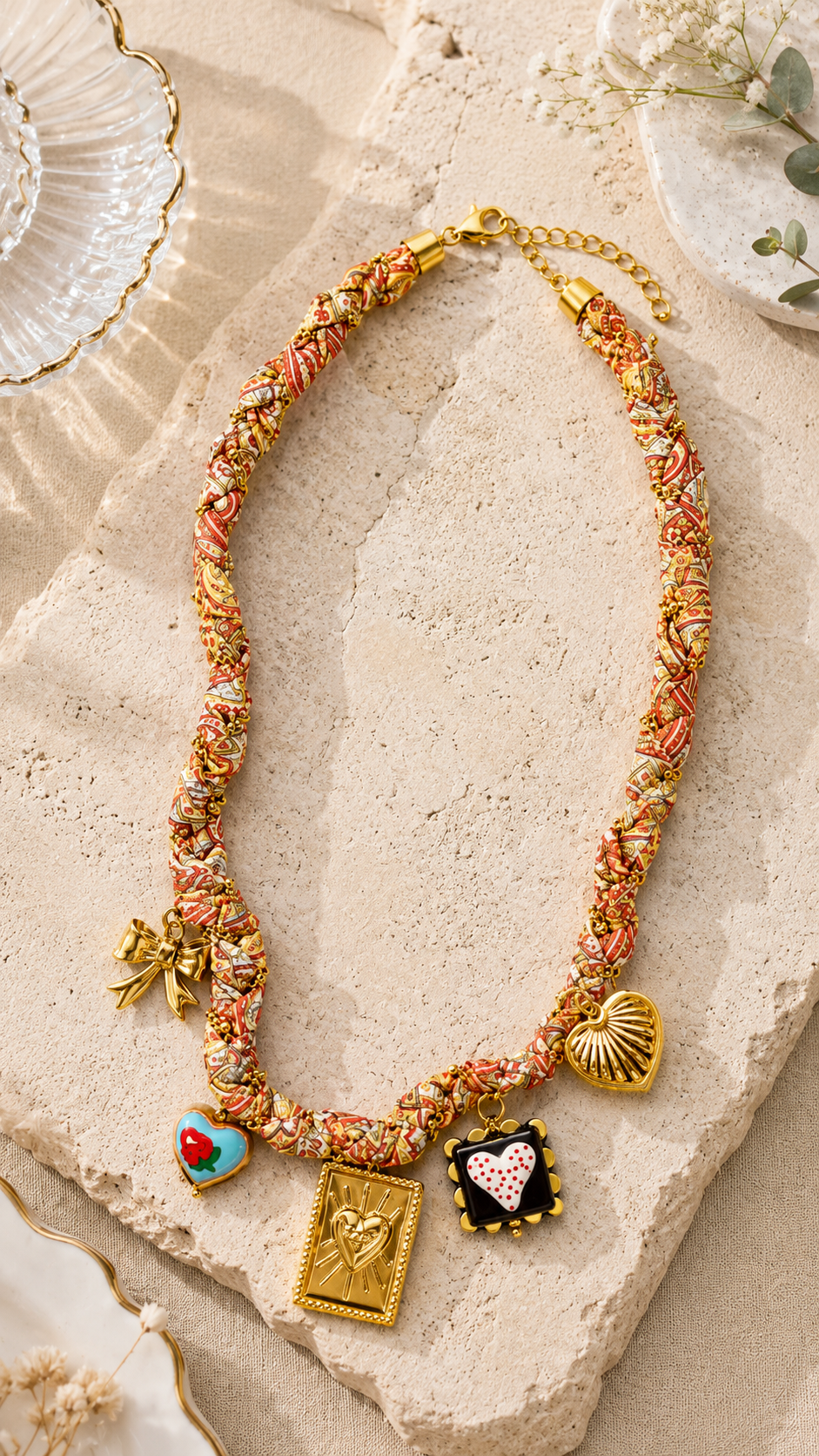 Bohemian Heart Charm Necklace