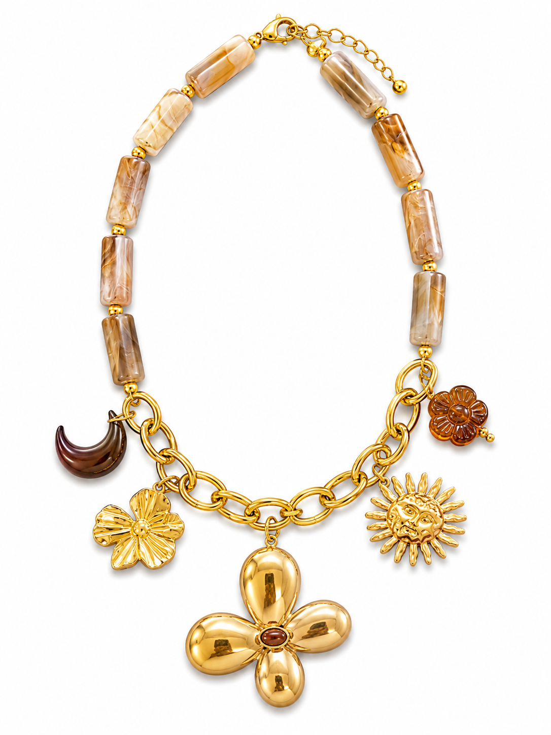 Sunlit Bloom Charm Necklace
