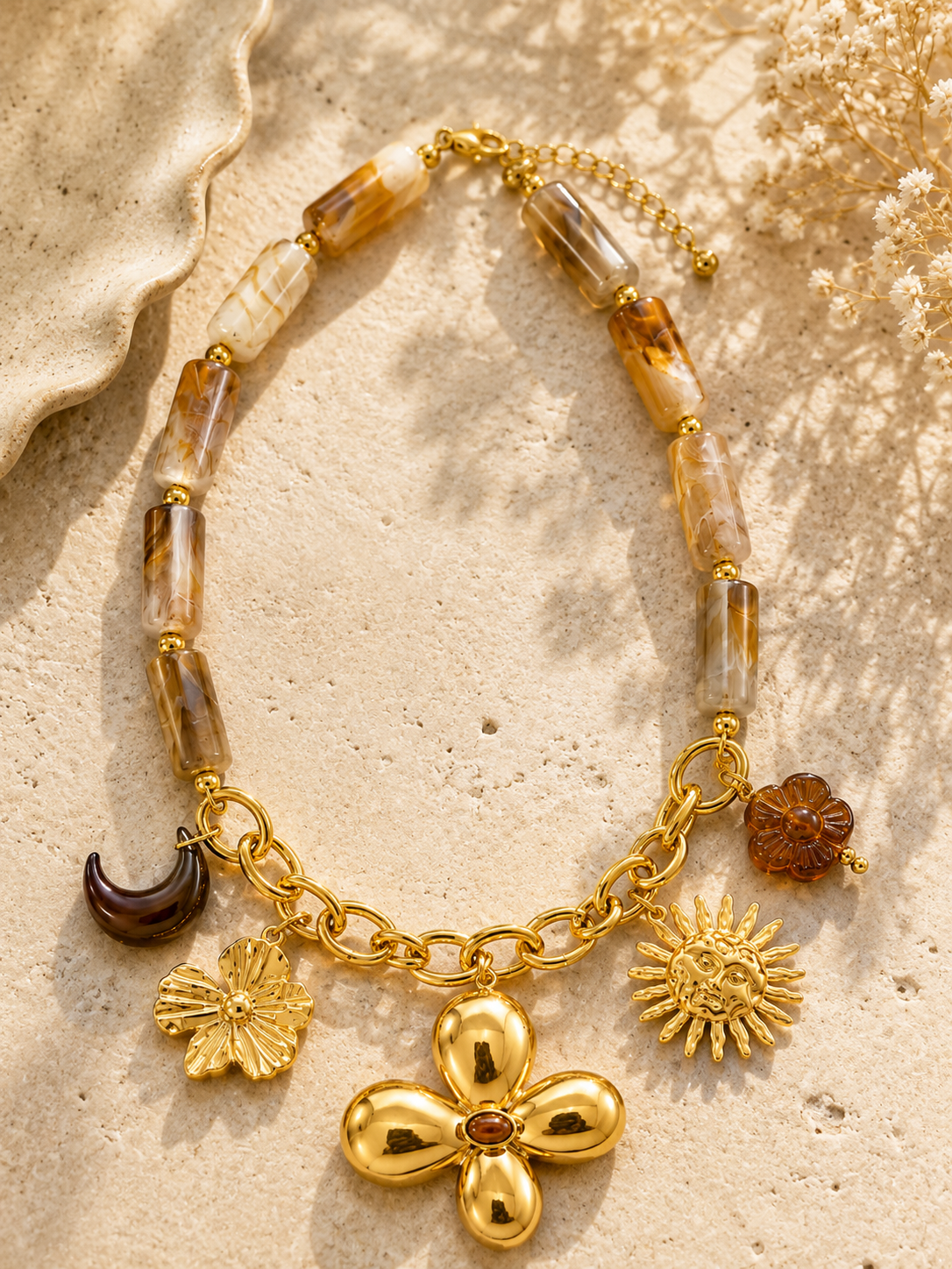Sunlit Bloom Charm Necklace