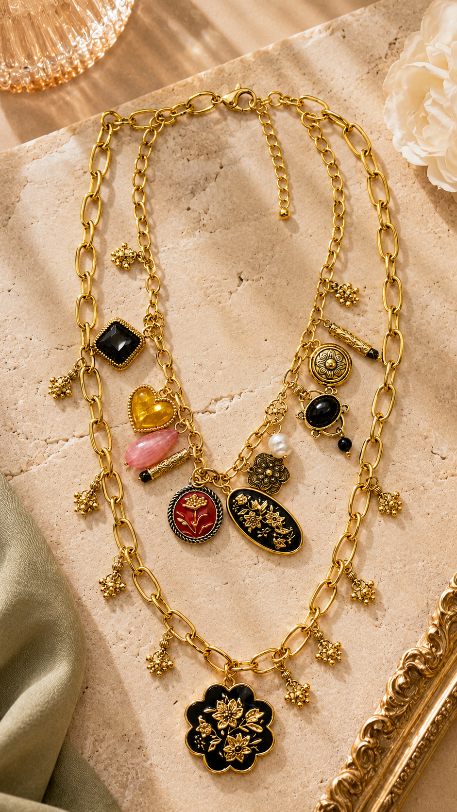 Midnight Bloom Layered Necklace