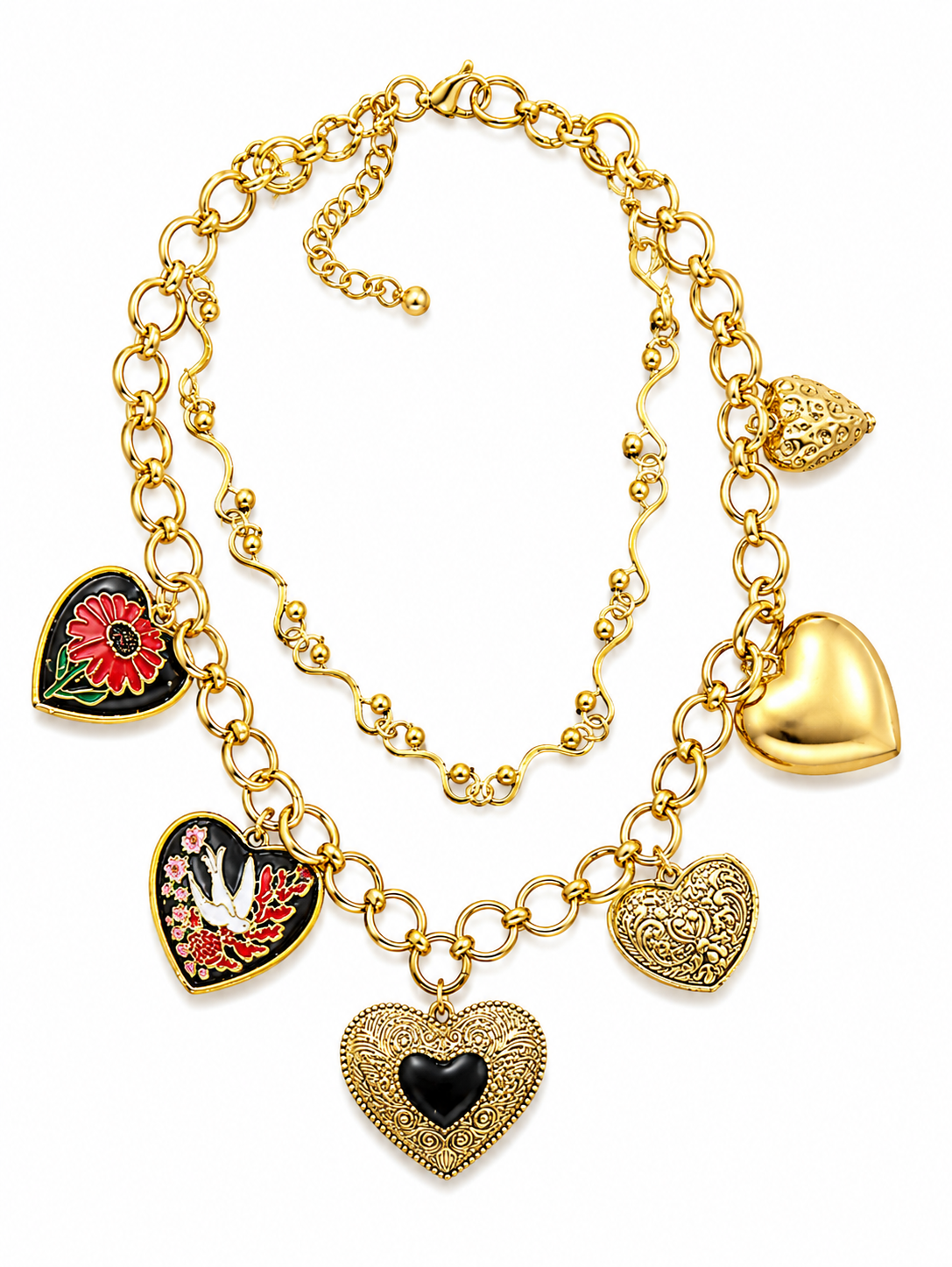 Noir Heart Gold Chain Necklace