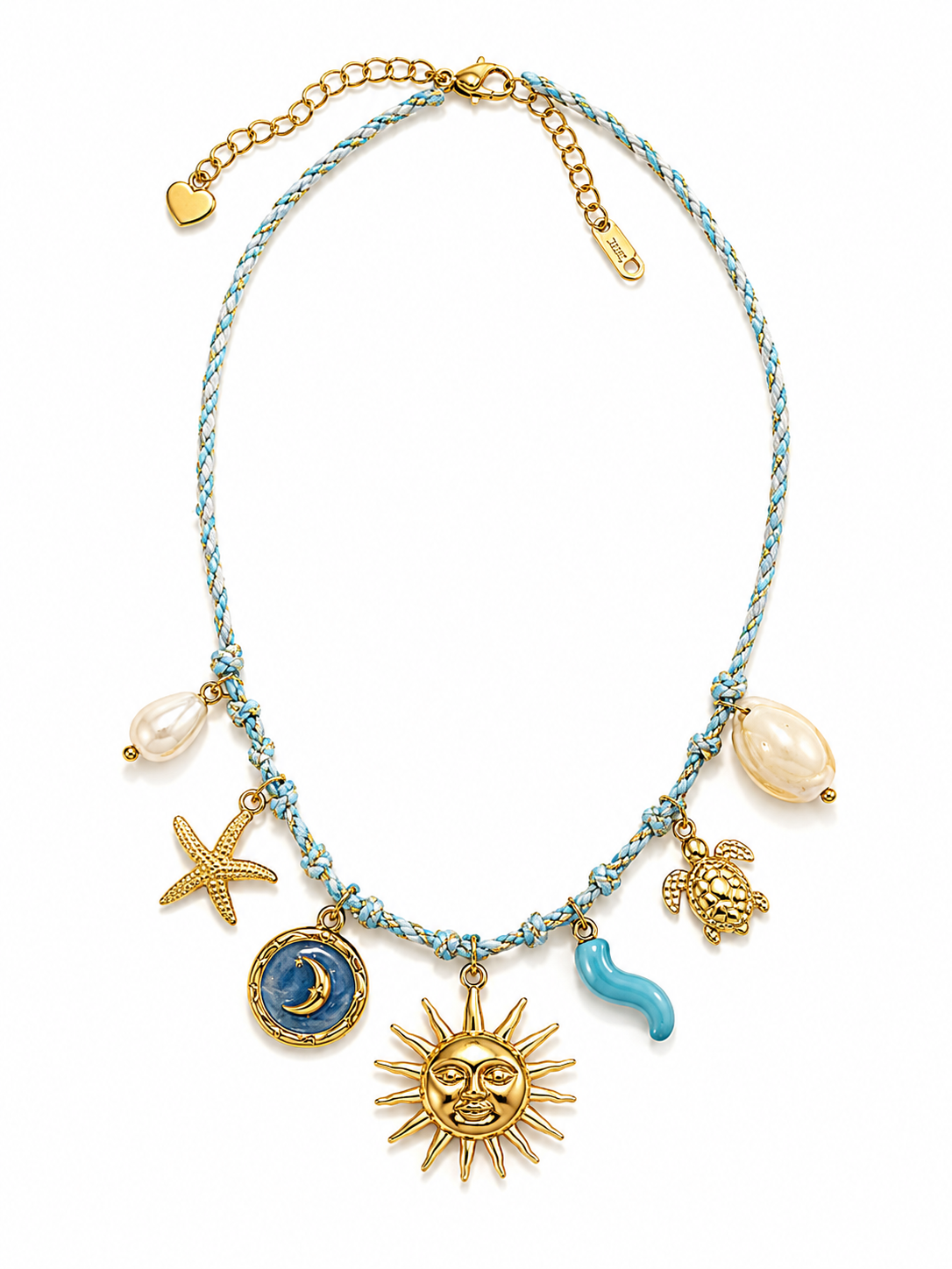 Sun & Sea Braided Charm Necklace