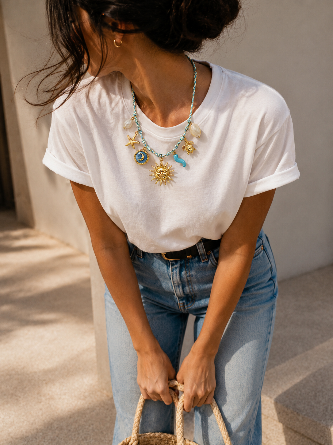 Sun & Sea Braided Charm Necklace