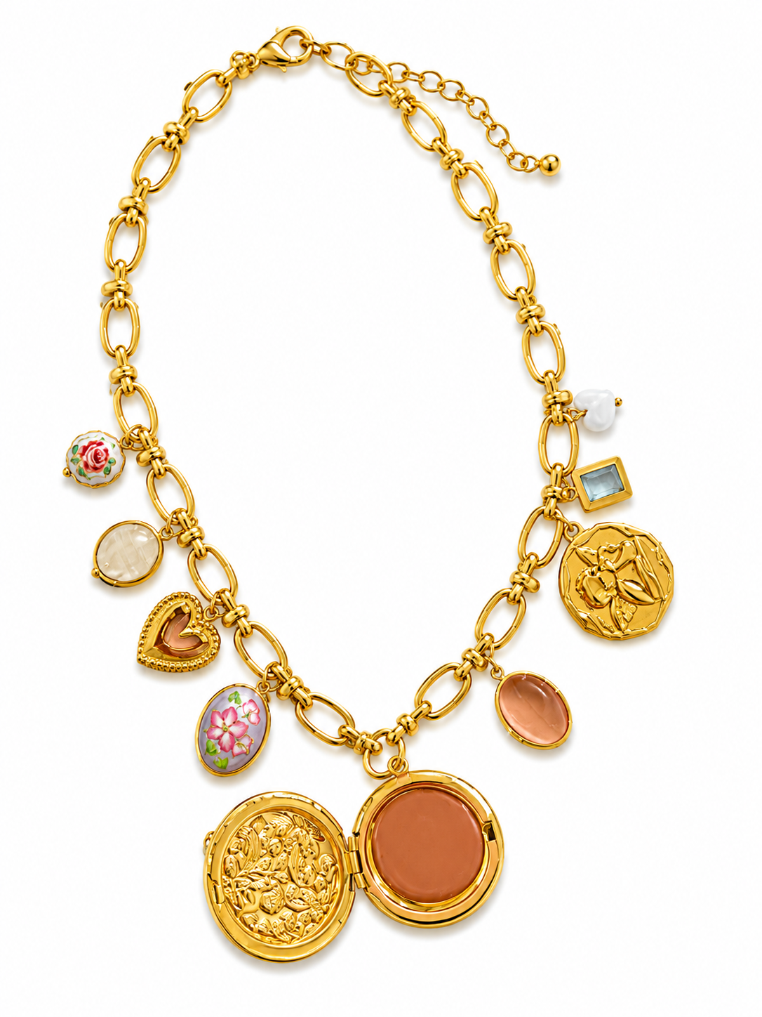 Garden Locket Charm Necklace