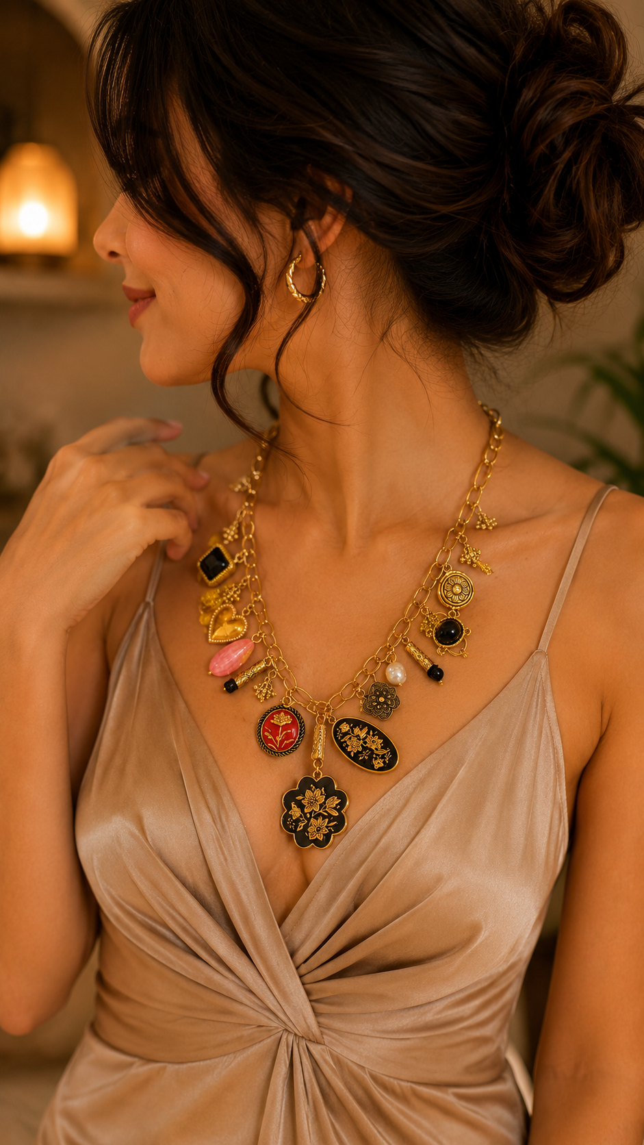 Midnight Bloom Layered Necklace