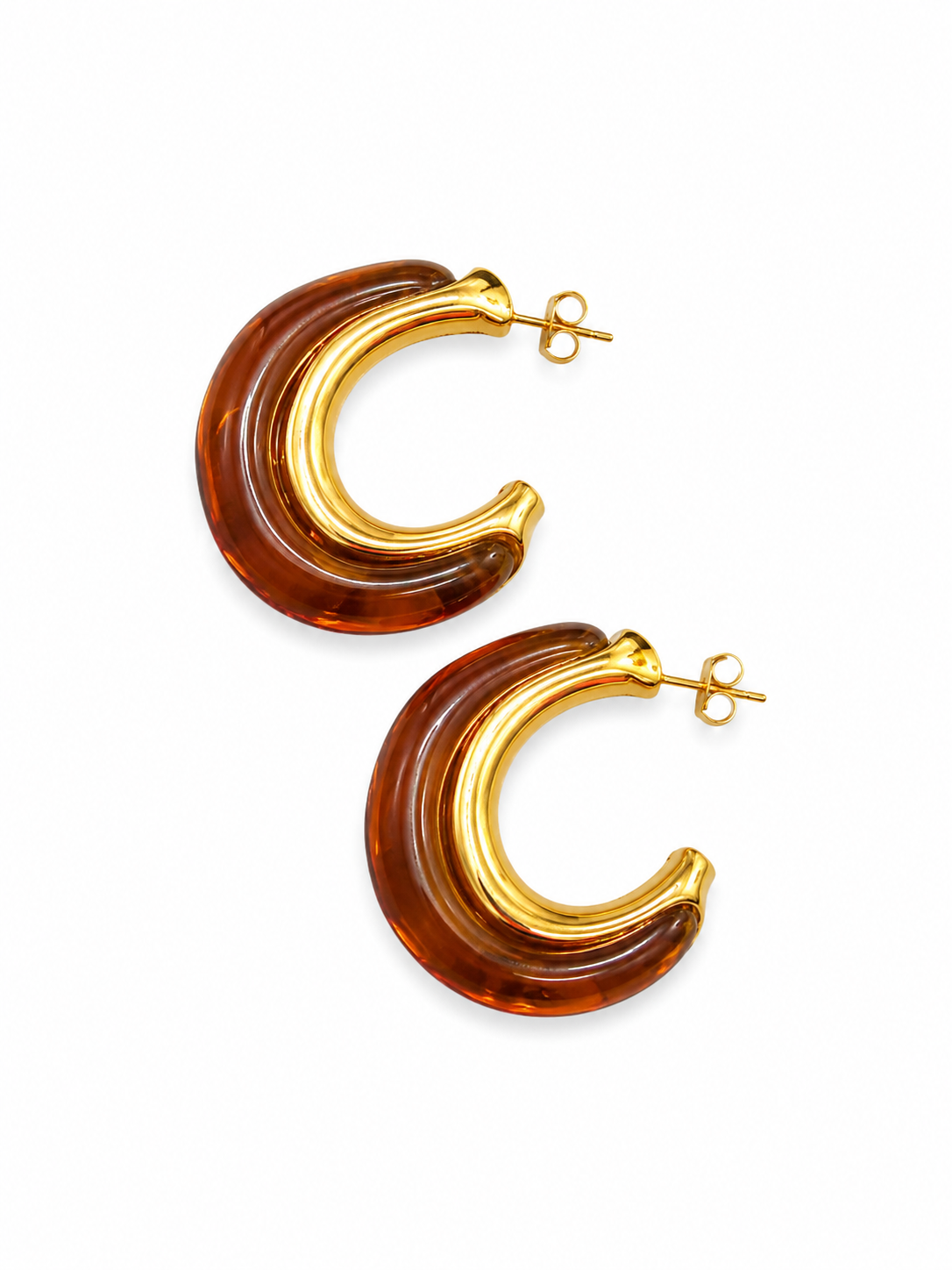 Amber Glow Hoop Earring