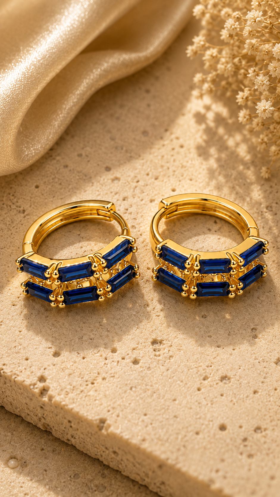 Sapphire Baguette Earring