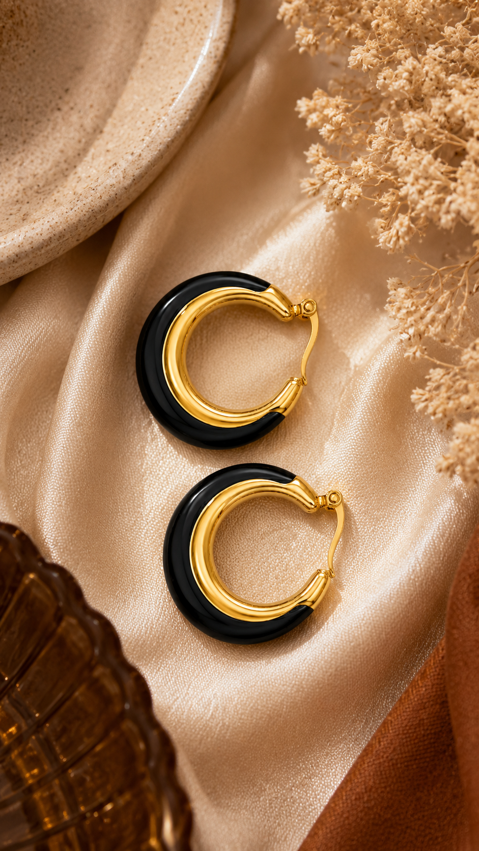 Black Enamel Hoop