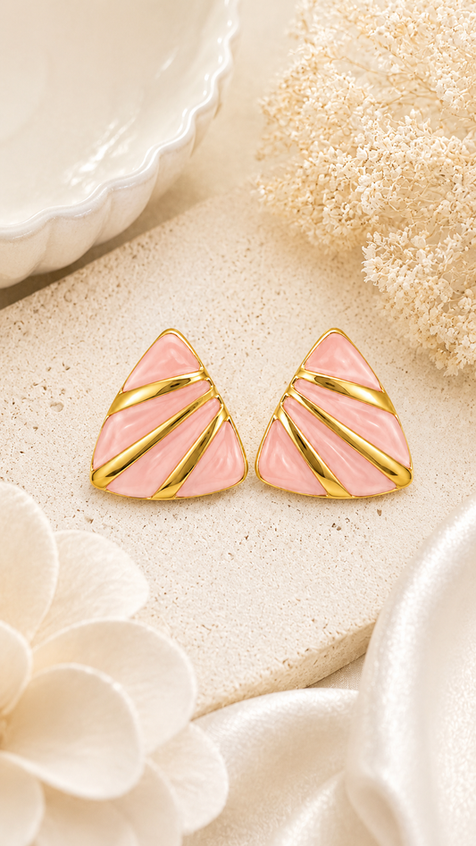 Blushy Pink Enamel Studs