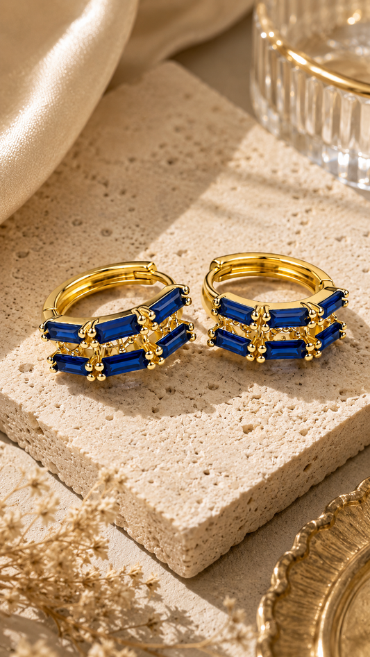 Sapphire Baguette Earring
