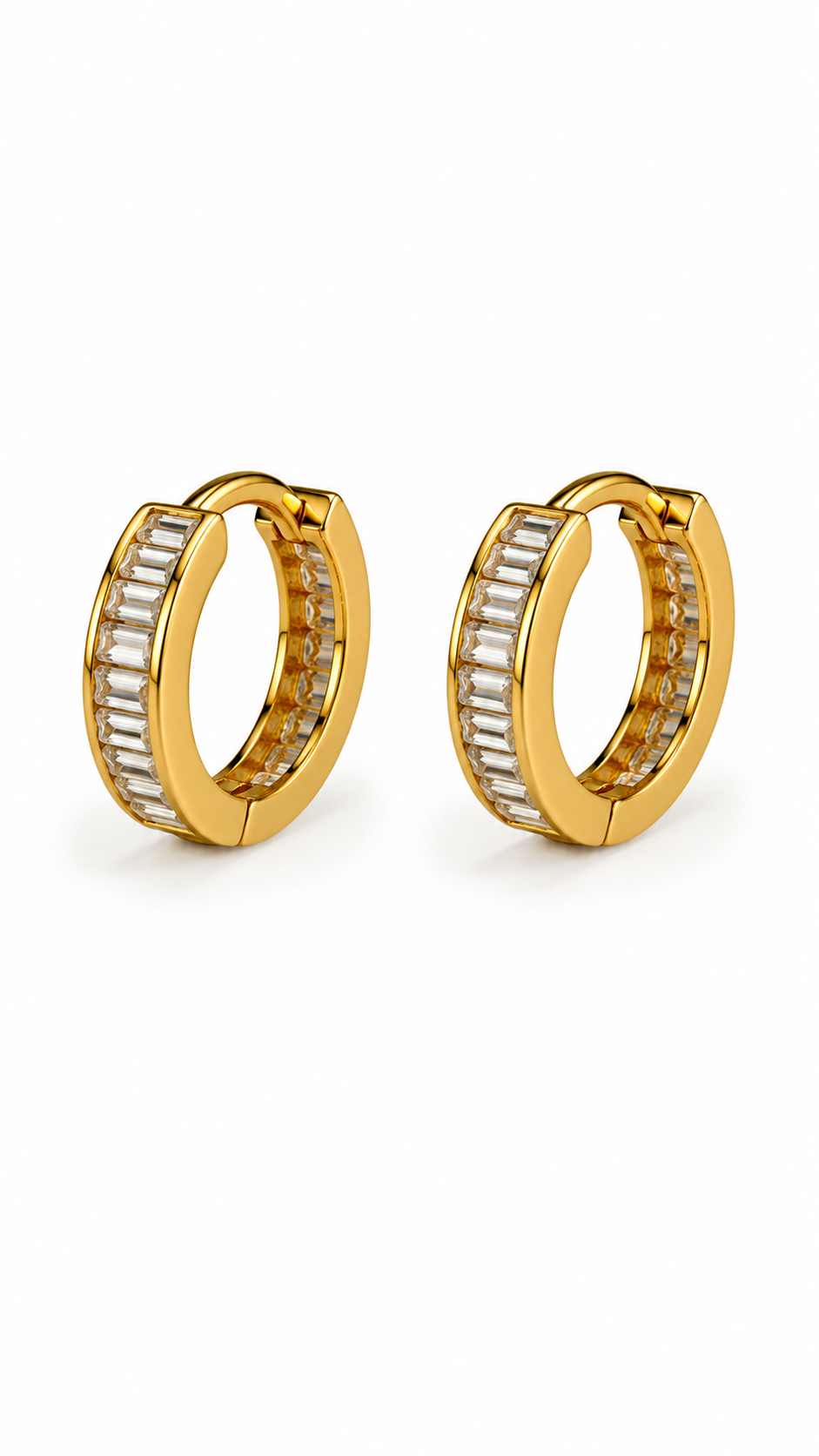 Crystal Baguette Hoop Earring
