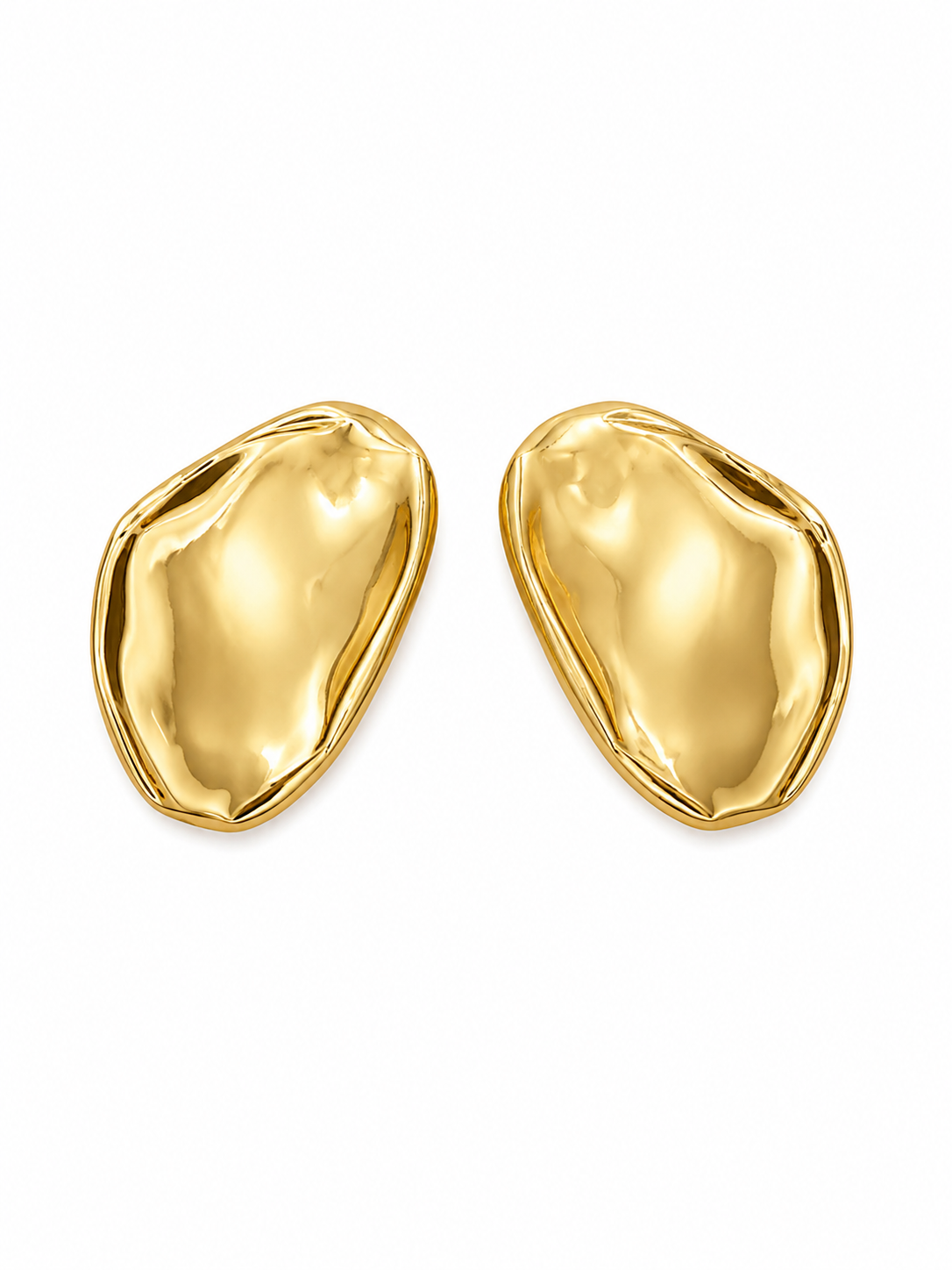 Molten Gold Stud Earring
