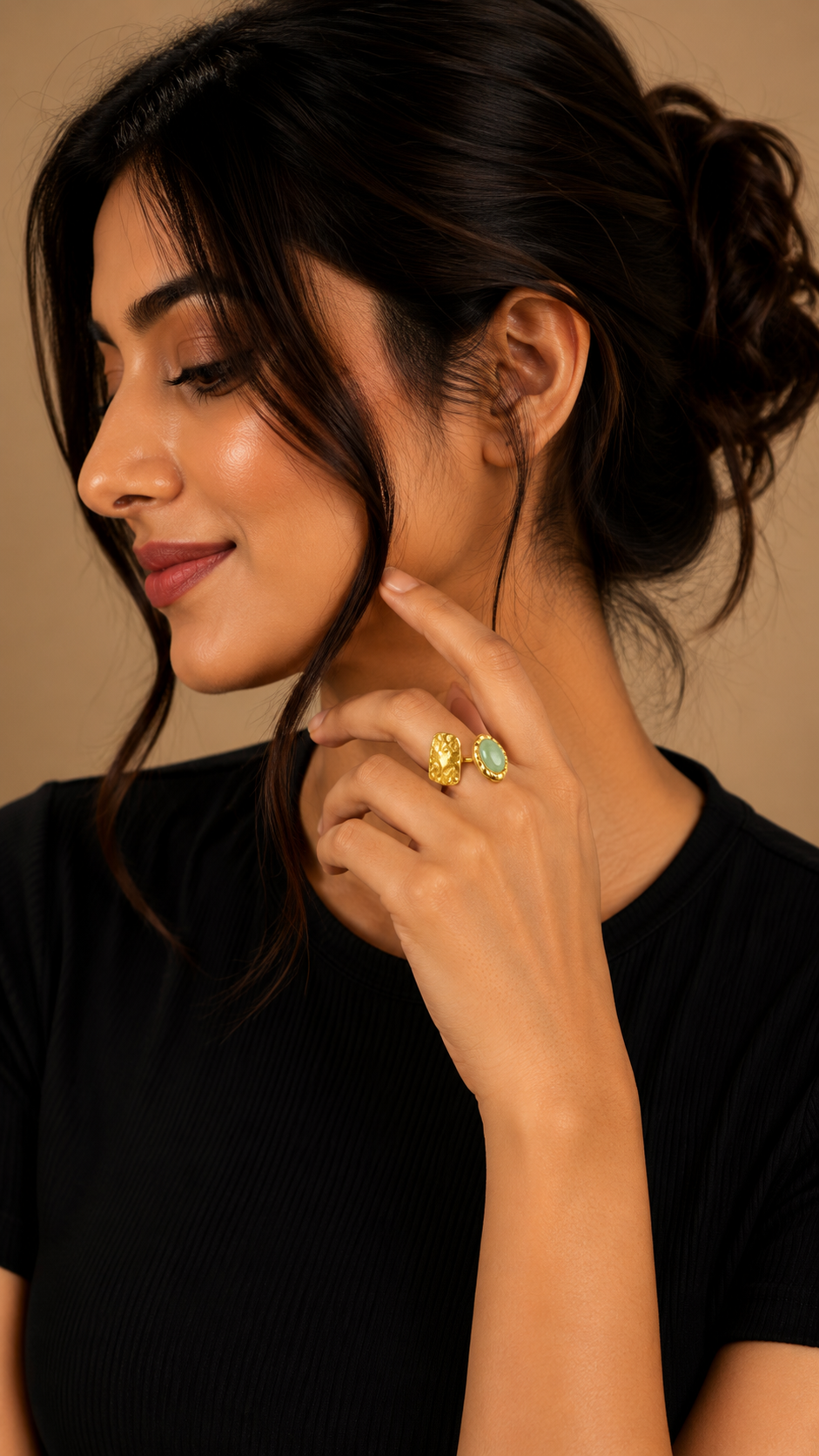 Sage Stone Gold Ring