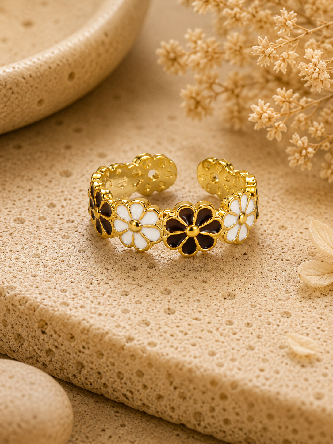Bloom Enamel Gold Ring