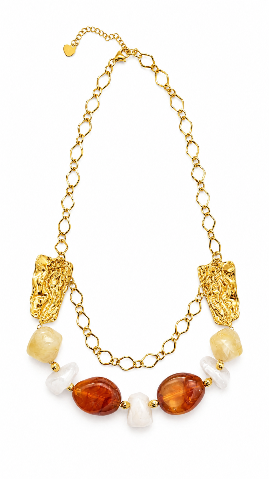 Sunlit Seashell Gold Chain Necklace