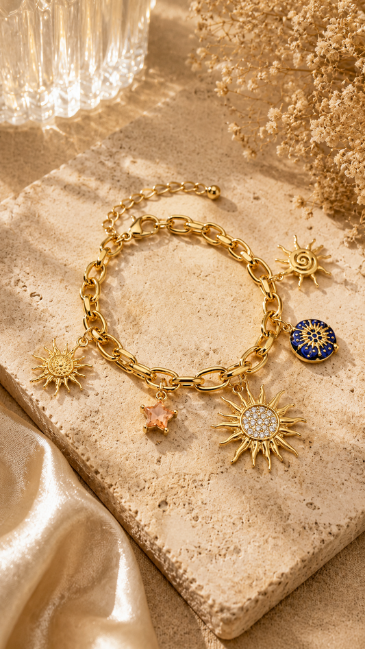 Celestial Sun Charm Bracelet