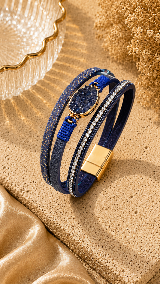 Midnight Crystal Wrap Bracelet