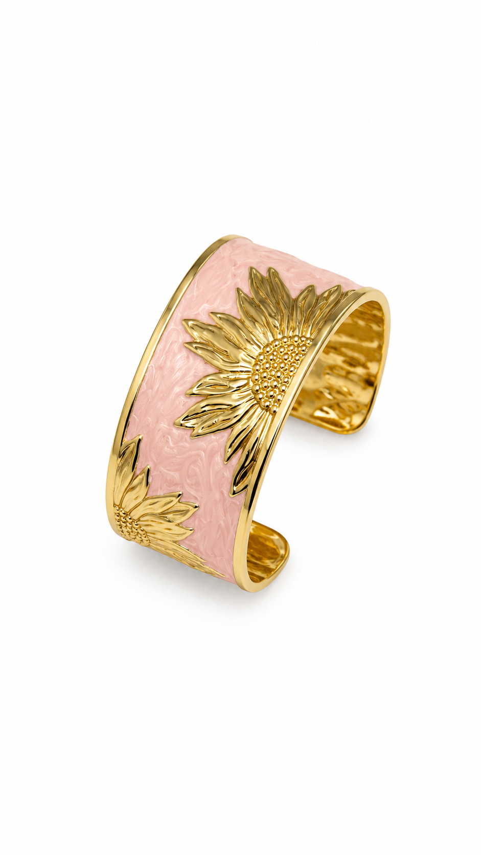 Blush Pink Sunflower Cuff Bracelet