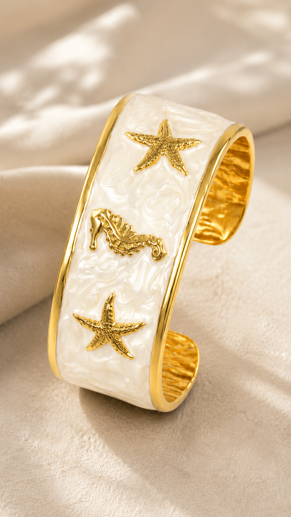 Ocean White Pearl Cuff Bracelet